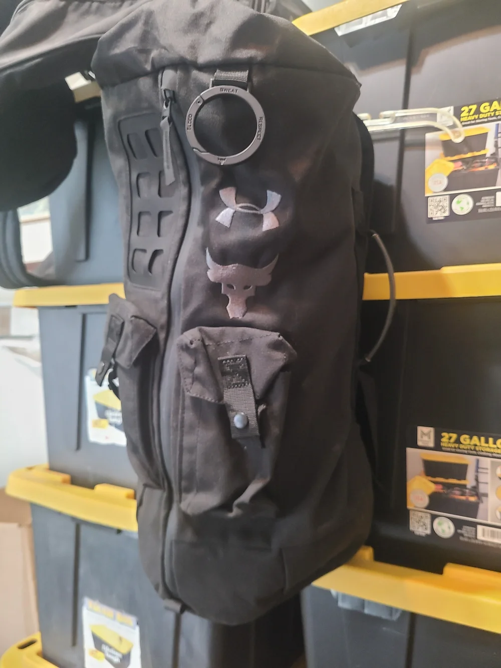 Under Armour Project Rock 60 Bag Black Duffel Bag Backpack - Men's